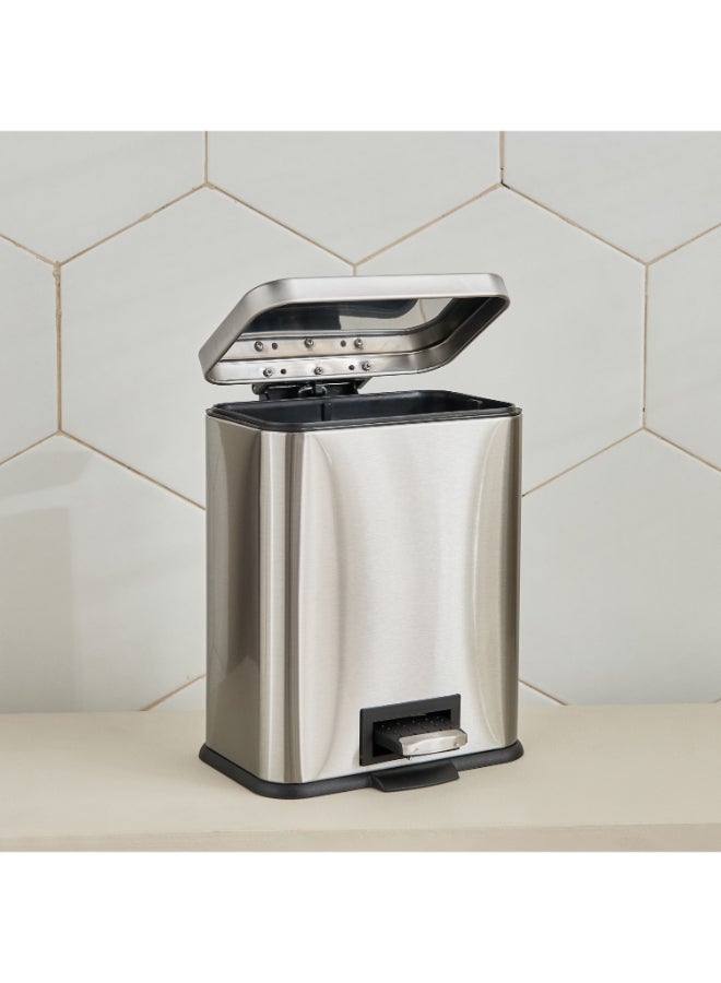 Home Box Stainless Steel Rectangular Pedal Bin - 5L - Image 2